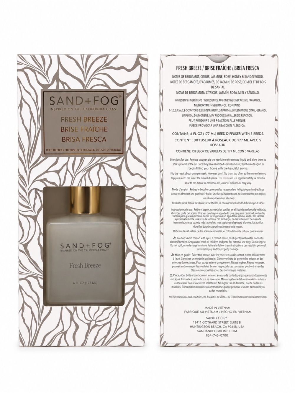 SAND+FOG Fresh Breeze Reed Diffuser - 177ml